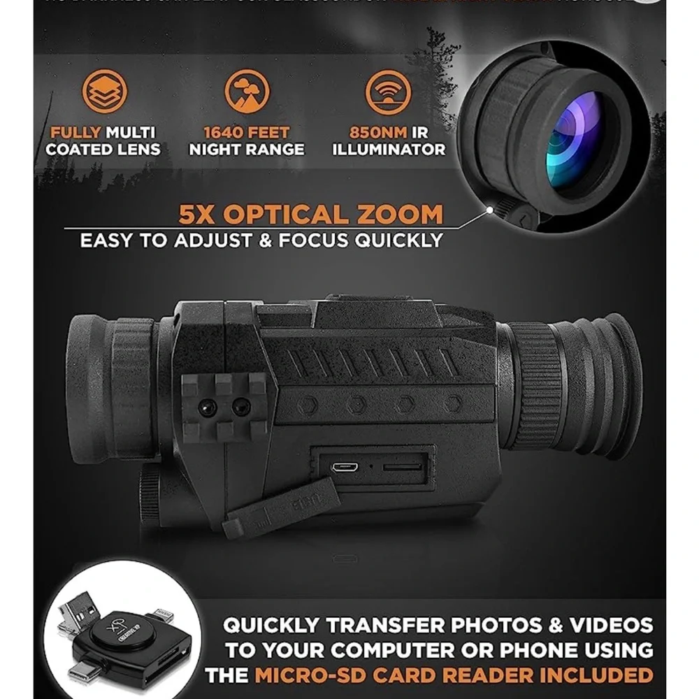 Night vision monocular camera